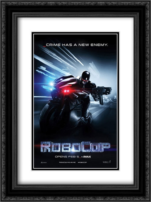 Robocop 18x24 Black Ornate Wood Framed Movie Poster with Double Matting