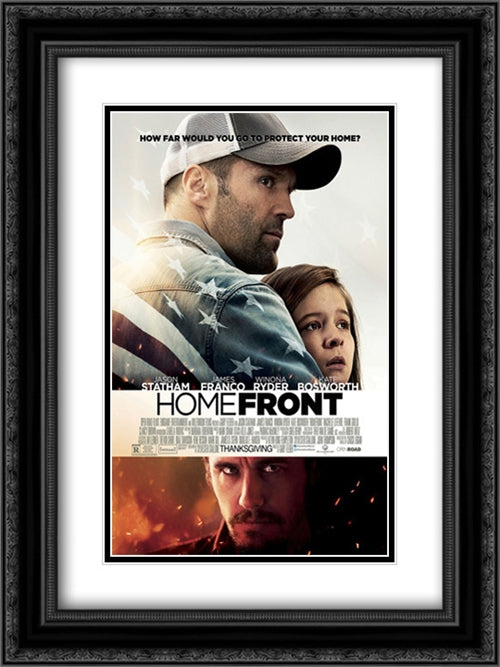 Homefront 18x24 Black Ornate Wood Framed Movie Poster with Double Matting