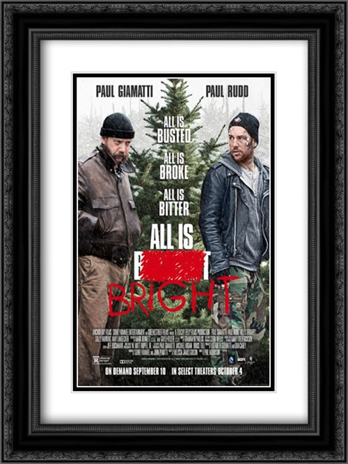 All is Bright 18x24 Black Ornate Wood Framed Movie Poster with Double Matting