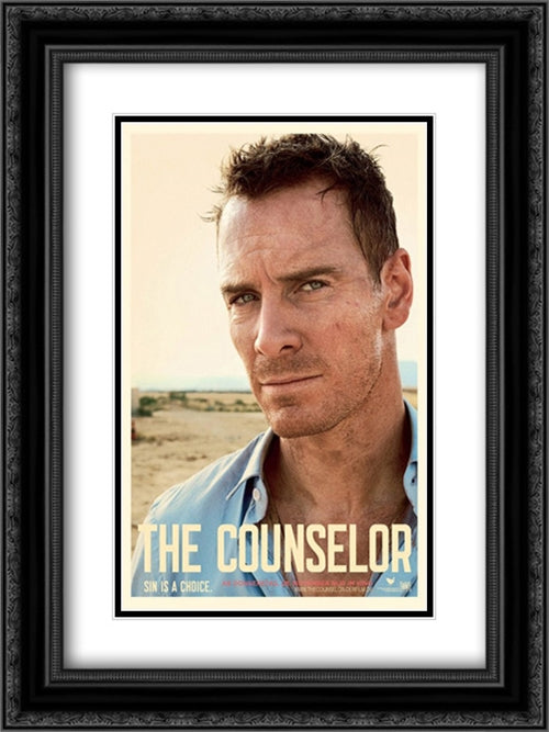 The Counselor 18x24 Black Ornate Wood Framed Movie Poster with Double Matting
