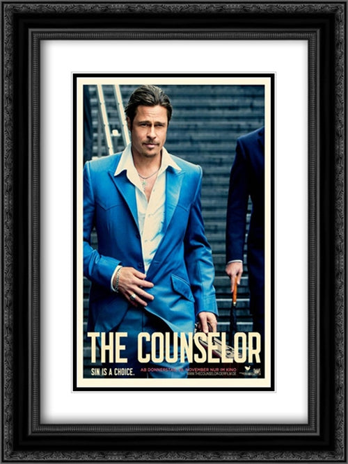The Counselor 18x24 Black Ornate Wood Framed Movie Poster with Double Matting