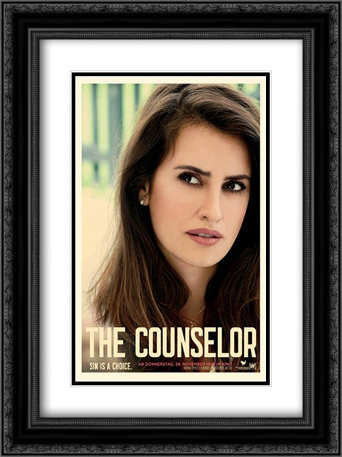 The Counselor 18x24 Black Ornate Wood Framed Movie Poster with Double Matting