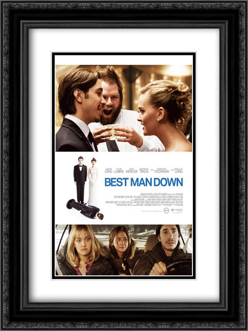 Best Man Down 18x24 Black Ornate Wood Framed Movie Poster with Double Matting
