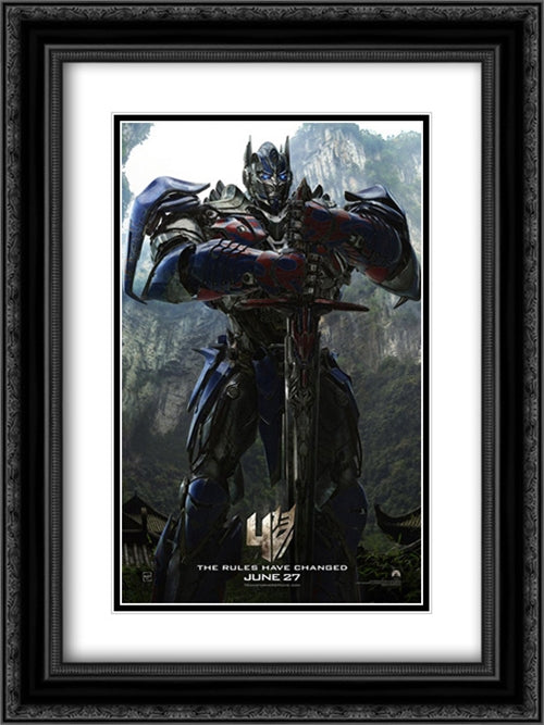 Transformers: Age of Extinction 18x24 Black Ornate Wood Framed Movie Poster with Double Matting