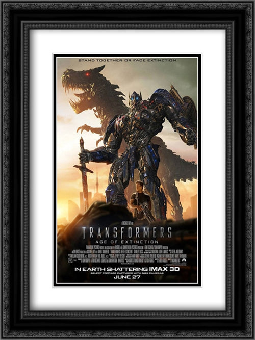 Transformers: Age of Extinction 18x24 Black Ornate Wood Framed Movie Poster with Double Matting