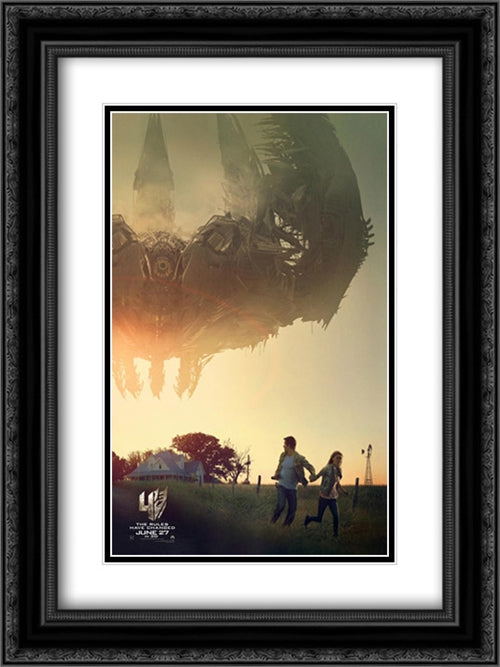 Transformers: Age of Extinction 18x24 Black Ornate Wood Framed Movie Poster with Double Matting