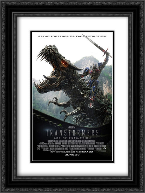 Transformers: Age of Extinction 18x24 Black Ornate Wood Framed Movie Poster with Double Matting