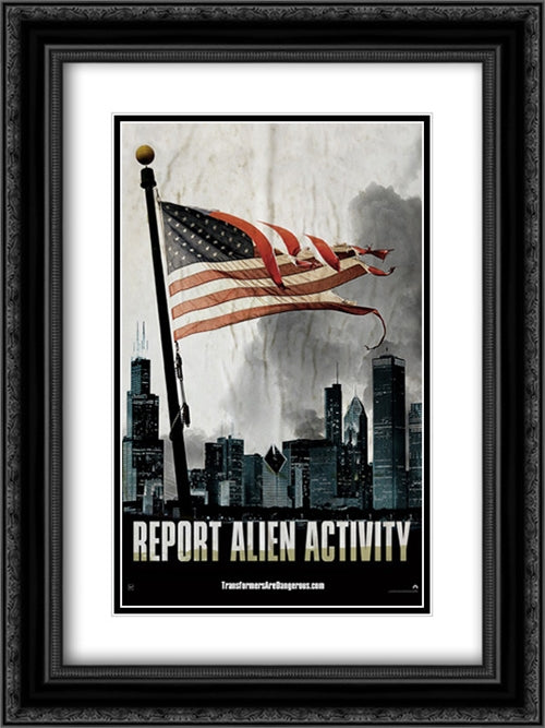 Transformers: Age of Extinction 18x24 Black Ornate Wood Framed Movie Poster with Double Matting