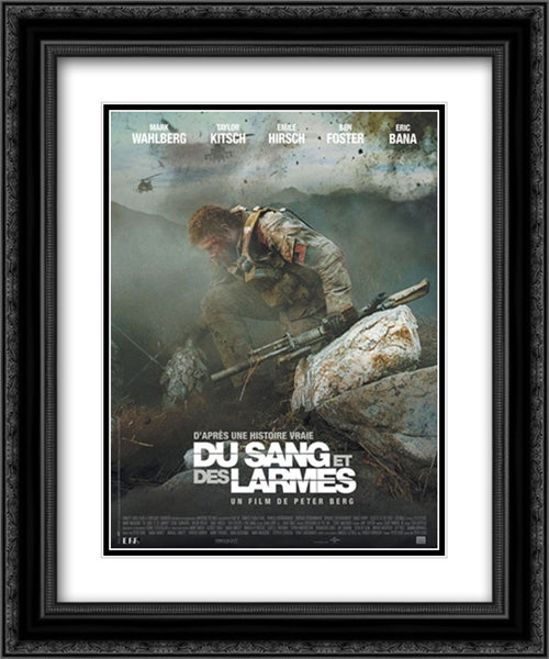 Lone Survivor 20x24 Black Ornate Wood Framed Movie Poster with Double Matting