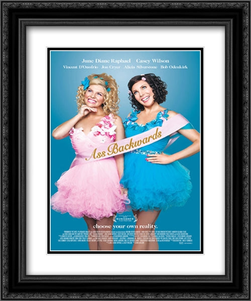 Ass Backwards 20x24 Black Ornate Wood Framed Movie Poster with Double Matting