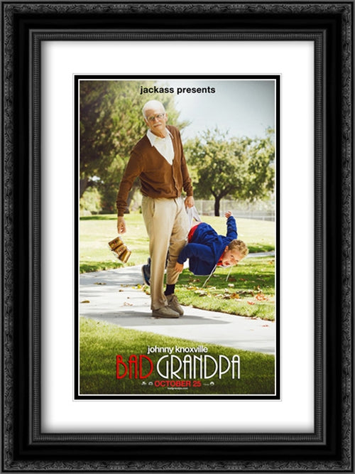 Bad Grandpa 18x24 Black Ornate Wood Framed Movie Poster with Double Matting