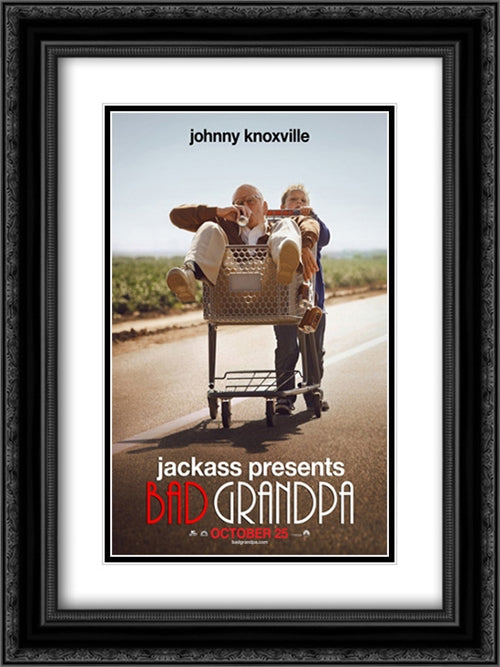 Bad Grandpa 18x24 Black Ornate Wood Framed Movie Poster with Double Matting