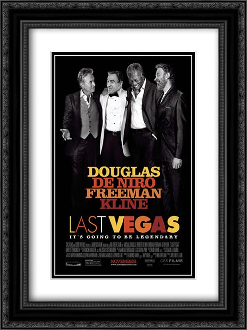 Last Vegas 18x24 Black Ornate Wood Framed Movie Poster with Double Matting