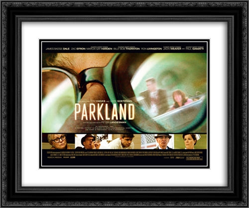Parkland 24x20 Black Ornate Wood Framed Movie Poster with Double Matting