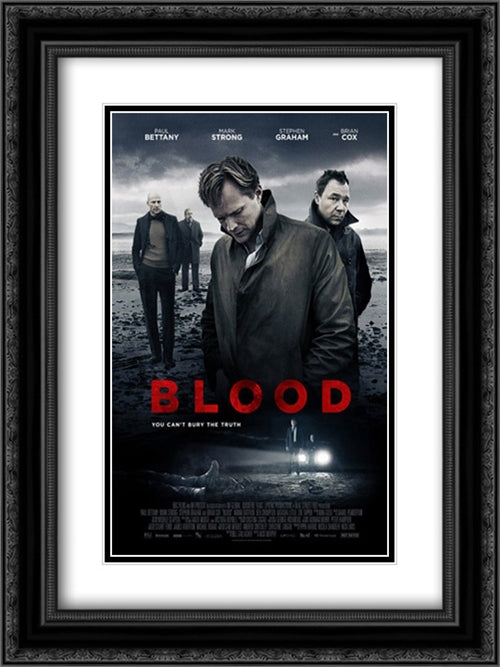 Blood 18x24 Black Ornate Wood Framed Movie Poster with Double Matting