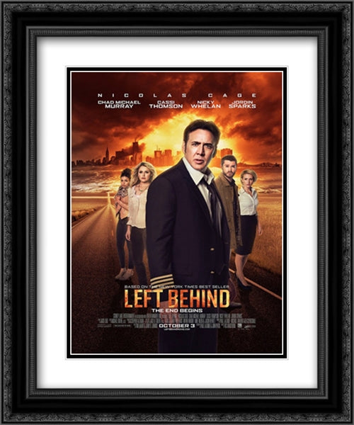 Left Behind 20x24 Black Ornate Wood Framed Movie Poster with Double Matting