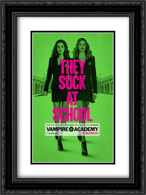 Vampire Academy 18x24 Black Ornate Wood Framed Movie Poster with Double Matting