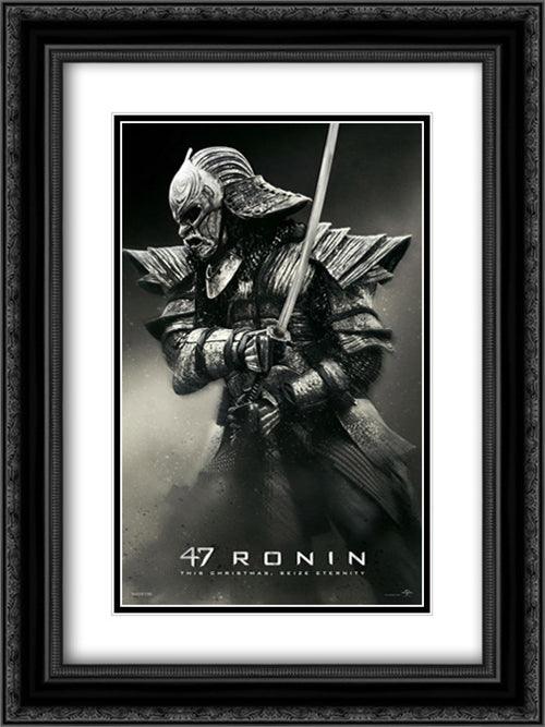 47 Ronin 18x24 Black Ornate Wood Framed Movie Poster with Double Matting