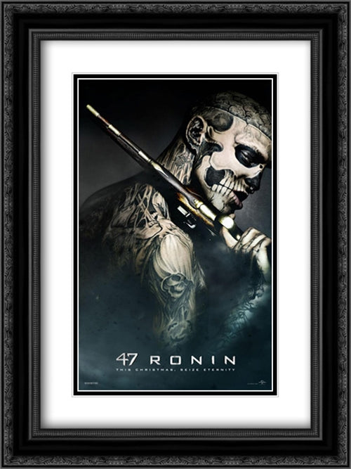 47 Ronin 18x24 Black Ornate Wood Framed Movie Poster with Double Matting