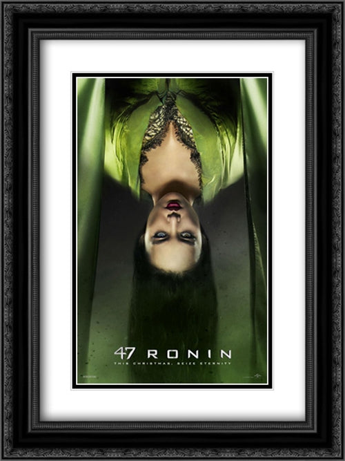 47 Ronin 18x24 Black Ornate Wood Framed Movie Poster with Double Matting