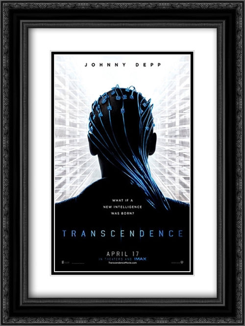 Transcendence 18x24 Black Ornate Wood Framed Movie Poster with Double Matting