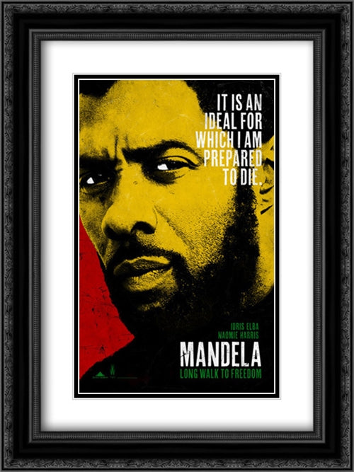 Mandela: Long Walk to Freedom 18x24 Black Ornate Wood Framed Movie Poster with Double Matting