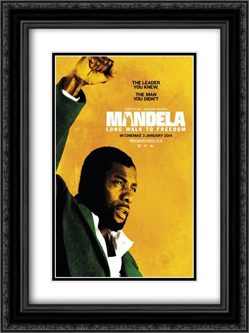 Mandela: Long Walk to Freedom 18x24 Black Ornate Wood Framed Movie Poster with Double Matting