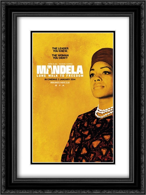 Mandela: Long Walk to Freedom 18x24 Black Ornate Wood Framed Movie Poster with Double Matting