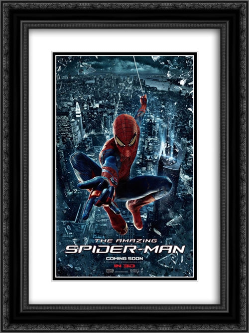 The Amazing Spider-Man 18x24 Black Ornate Wood Framed Movie Poster with Double Matting