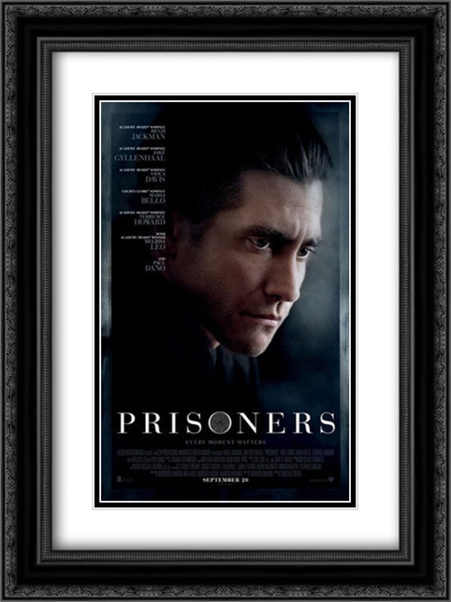 Prisoners 18x24 Black Ornate Wood Framed Movie Poster with Double Matting
