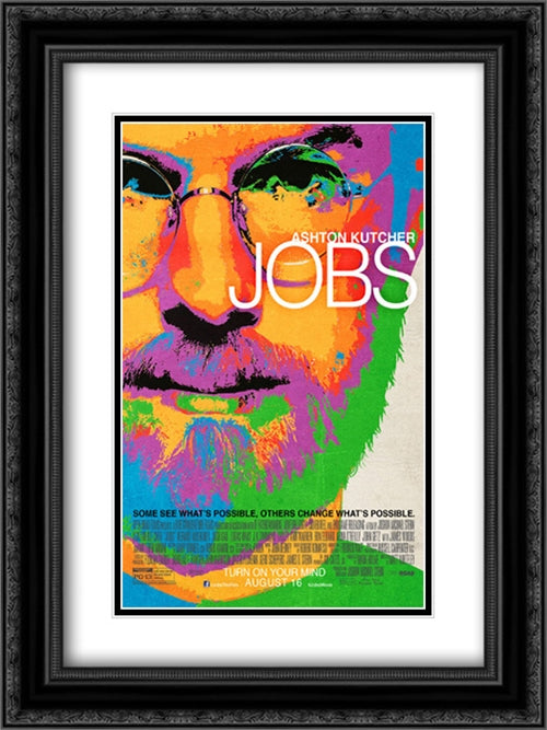Steve Jobs (2013) 18x24 Black Ornate Wood Framed Movie Poster with Double Matting