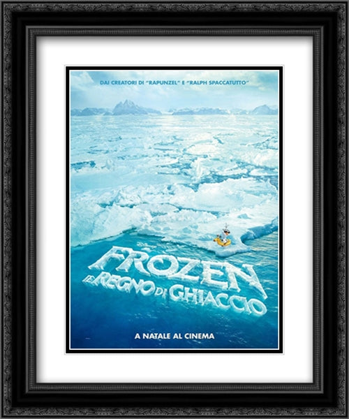 Frozen 20x24 Black Ornate Wood Framed Movie Poster with Double Matting
