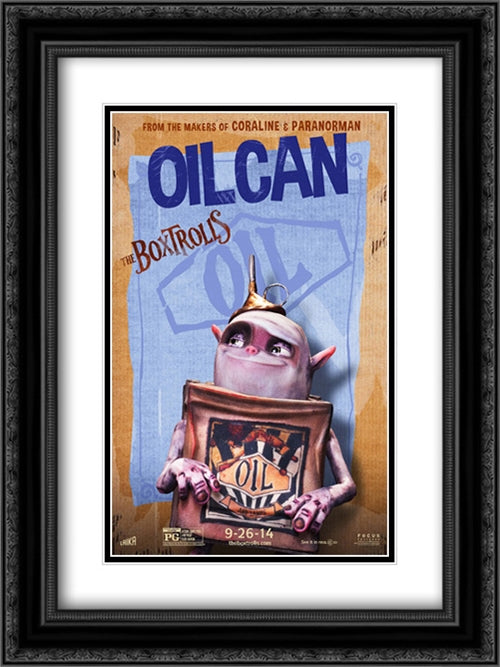 The Boxtrolls 18x24 Black Ornate Wood Framed Movie Poster with Double Matting