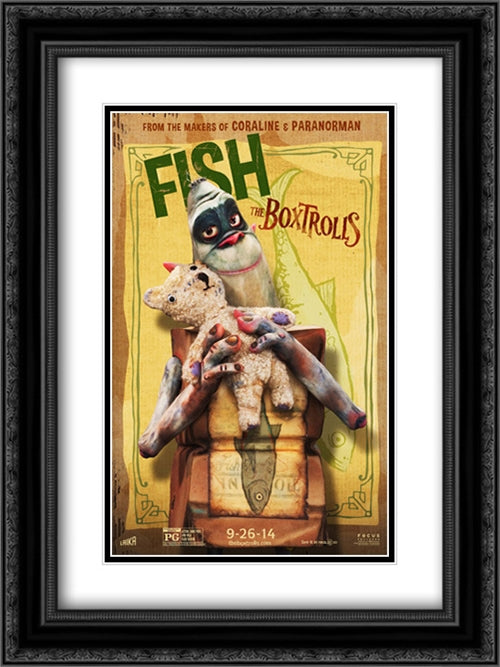 The Boxtrolls 18x24 Black Ornate Wood Framed Movie Poster with Double Matting