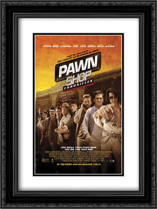 Pawn Shop Chronicles 18x24 Black Ornate Wood Framed Movie Poster with Double Matting
