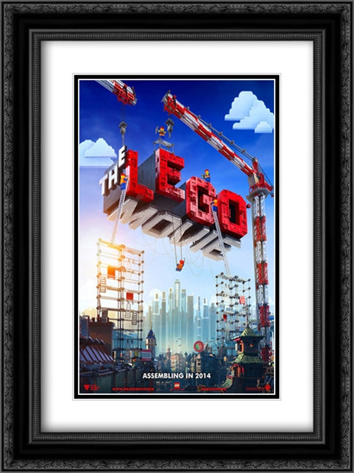The Lego Movie 18x24 Black Ornate Wood Framed Movie Poster with Double Matting