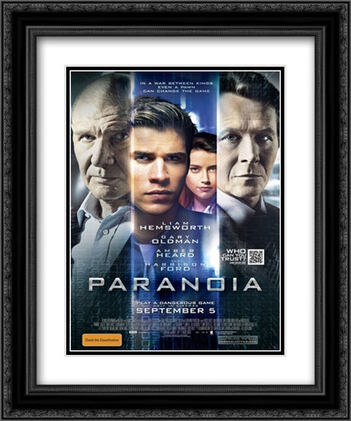 Paranoia 20x24 Black Ornate Wood Framed Movie Poster with Double Matting