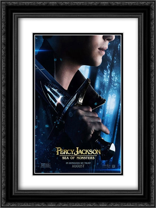 Percy Jackson: Sea of Monsters 18x24 Black Ornate Wood Framed Movie Poster with Double Matting