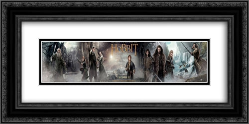 The Hobbit: The Desolation of Smaug 24x12 Black Ornate Wood Framed Movie Poster with Double Matting