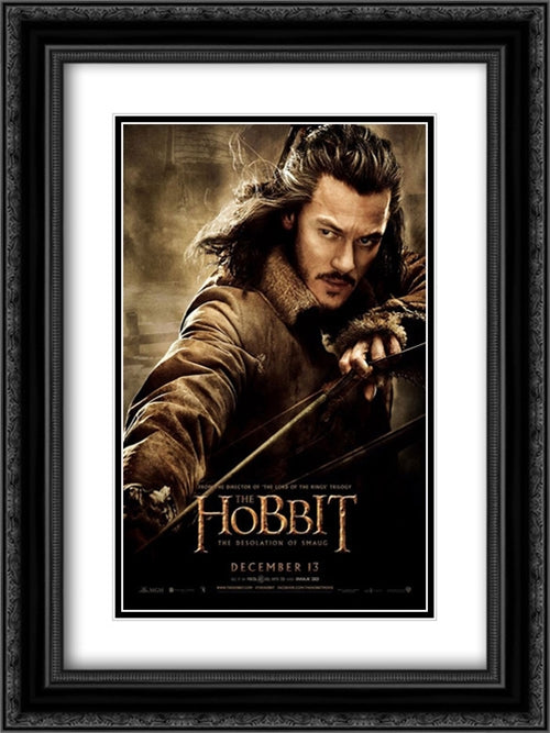 The Hobbit: The Desolation of Smaug 18x24 Black Ornate Wood Framed Movie Poster with Double Matting
