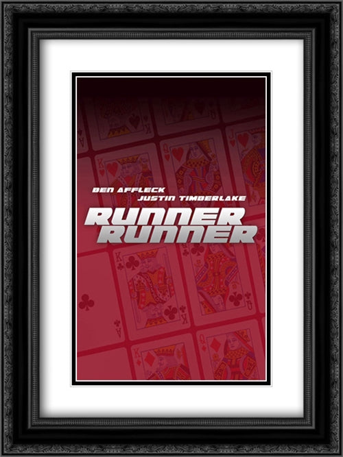 Runner Runner 18x24 Black Ornate Wood Framed Movie Poster with Double Matting