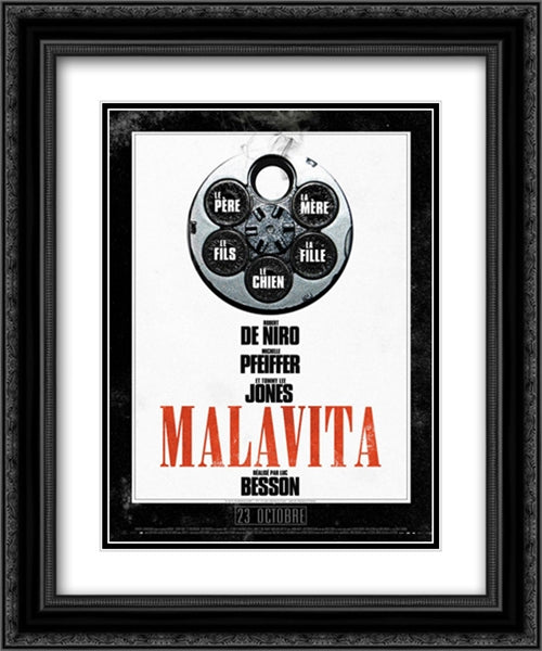The Family 20x24 Black Ornate Wood Framed Movie Poster with Double Matting