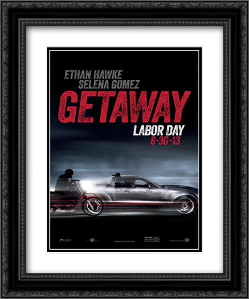 Getaway 20x24 Black Ornate Wood Framed Movie Poster with Double Matting