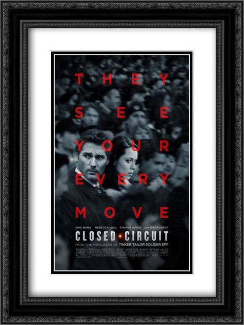 Closed Circuit 18x24 Black Ornate Wood Framed Movie Poster with Double Matting