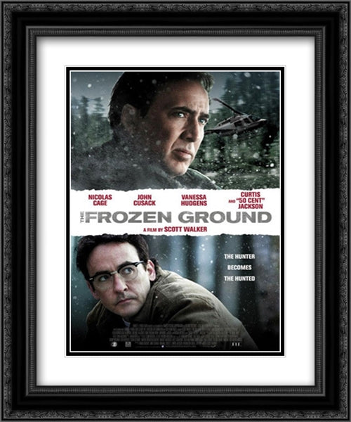 The Frozen Ground 20x24 Black Ornate Wood Framed Movie Poster with Double Matting