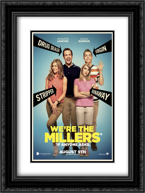 We're the Millers 18x24 Black Ornate Wood Framed Movie Poster with Double Matting