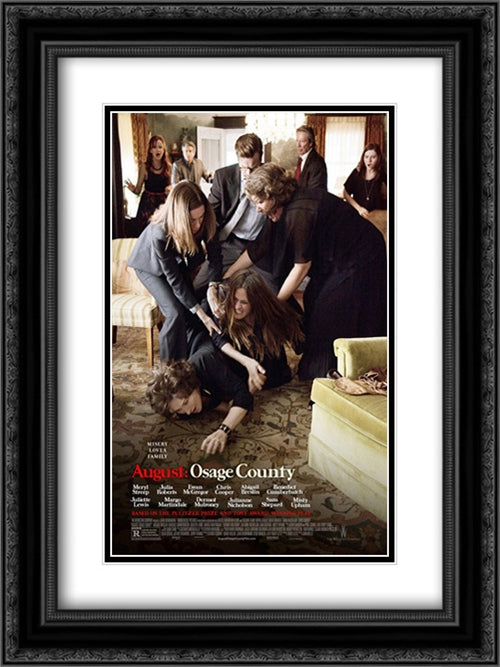 August: Osage County 18x24 Black Ornate Wood Framed Movie Poster with Double Matting