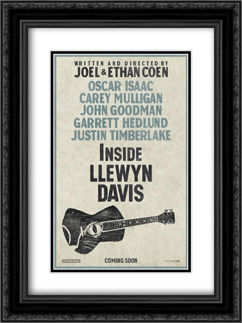 Inside Llewyn Davis 18x24 Black Ornate Wood Framed Movie Poster with Double Matting