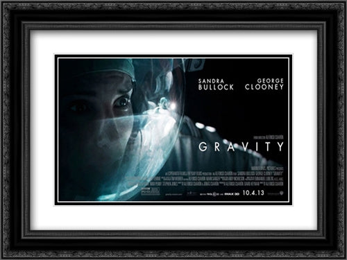 Gravity 24x18 Black Ornate Wood Framed Movie Poster with Double Matting
