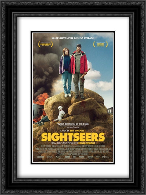 Sightseers 18x24 Black Ornate Wood Framed Movie Poster with Double Matting